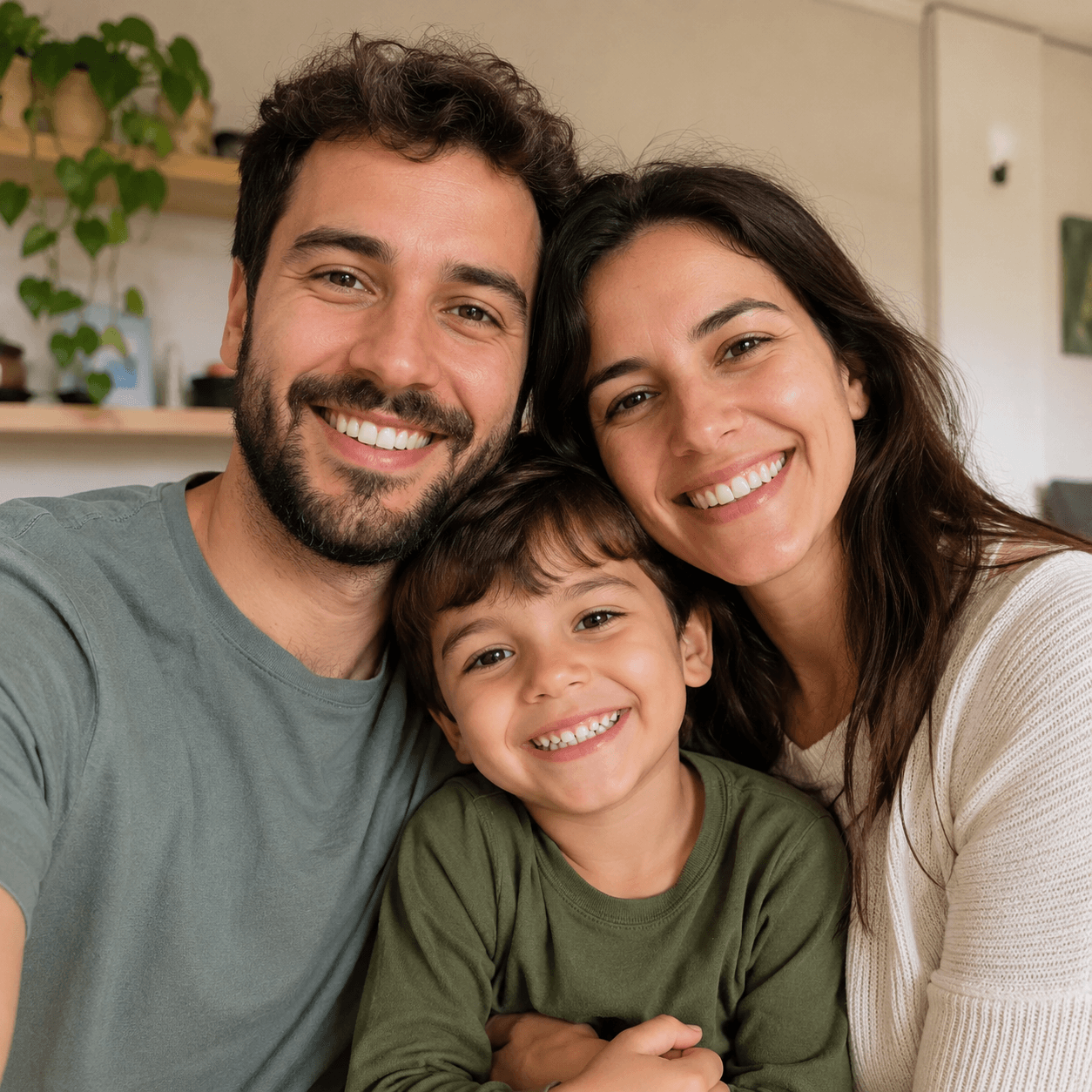 Diego e Mariana Rocha com o filho Davi